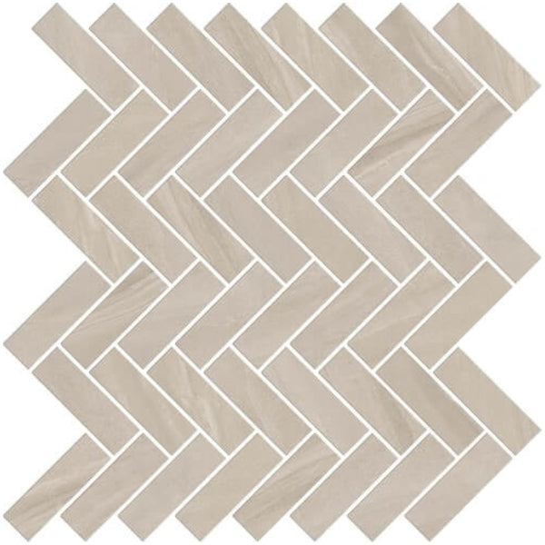 Happy Floors Limerock 11" x 13" Natural Herringbone Mosaic