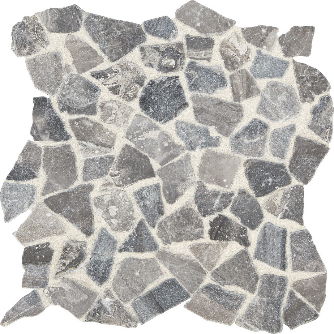 Marazzi Predella 11.75" x 12.62" Tumbled Marble River Pebble Mosaic