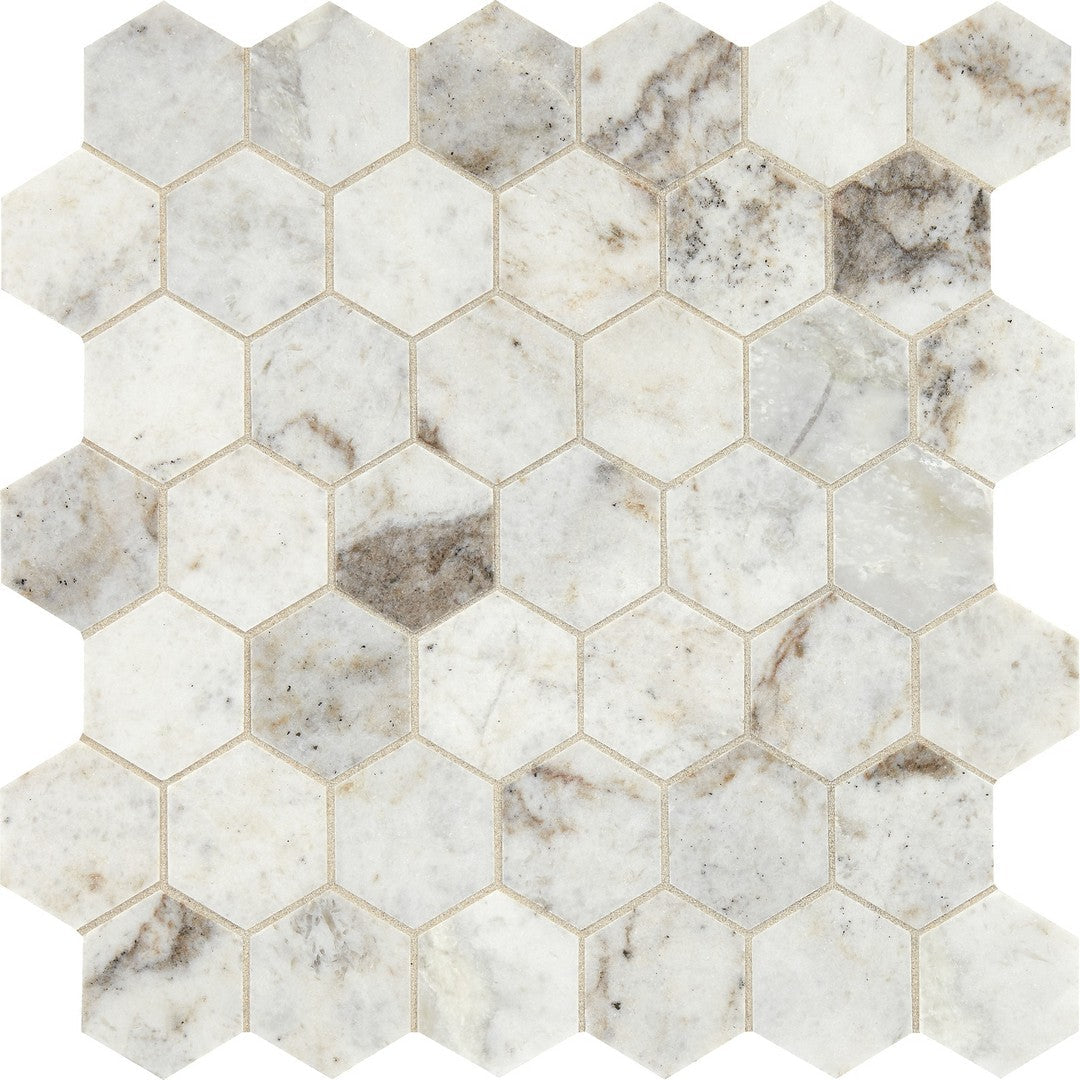 Marazzi Predella 12" x 12" Straight Honed Marble Hexagon Mosaic