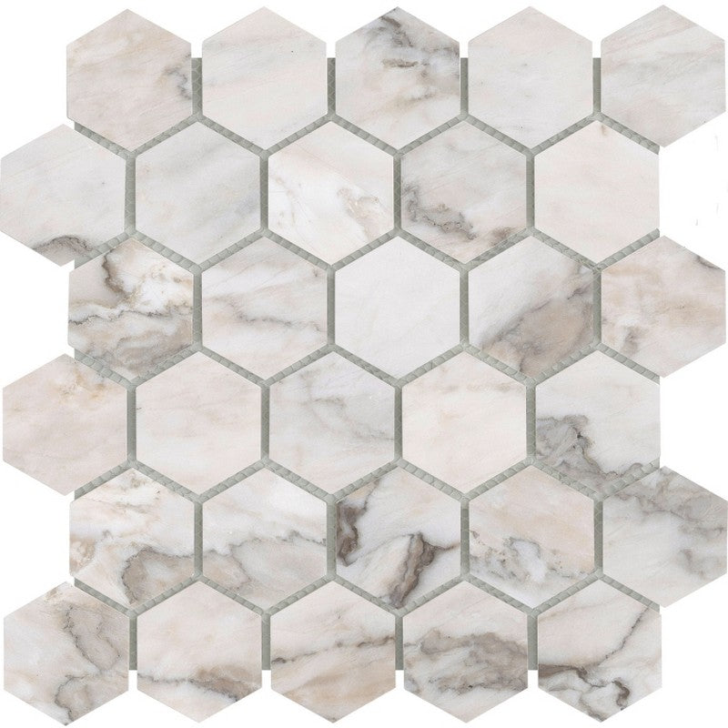 Emser Lenza 12" x 12" Honed 2" Hexagon Marble Mosaic