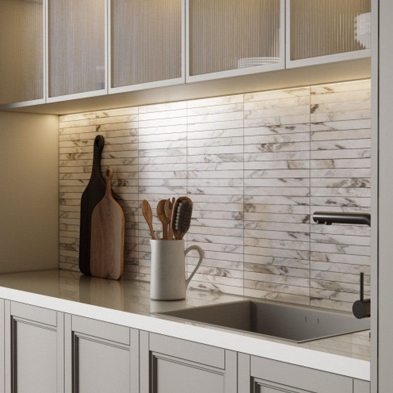 Emser-Lenza-12-x-12-Honed-1x12-Stacked-Marble-Mosaic-Fiore