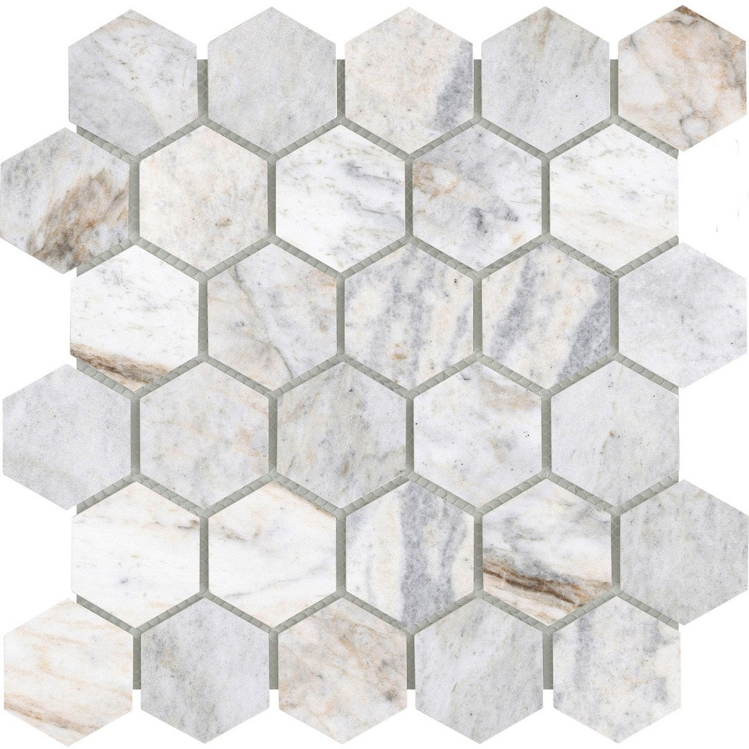 Emser Valsecca 12" x 12" Honed 2" Hexagon Marble Mosaic