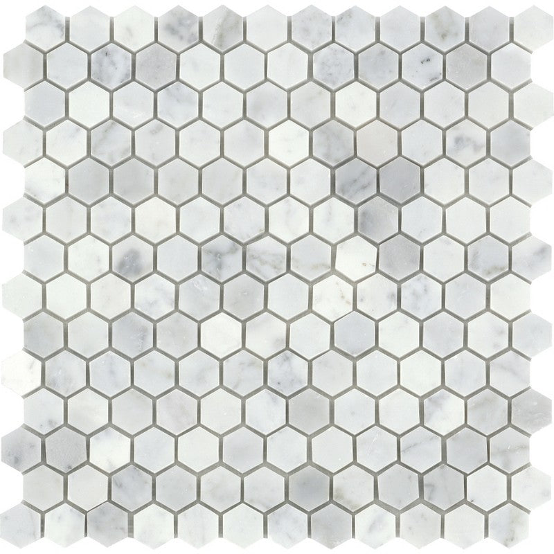 Emser Gioia 12" x 12" Honed 0.5x1" Hexagon Marble Mosaic