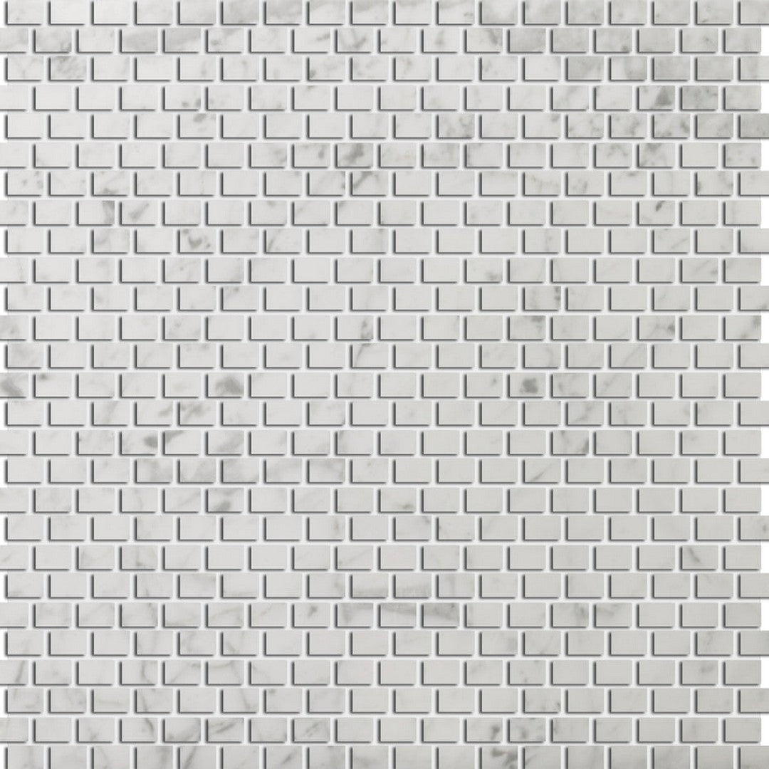 Emser Marble Bianco Gioia 12" x 12" Honed Marble Mini Offset Mosaic