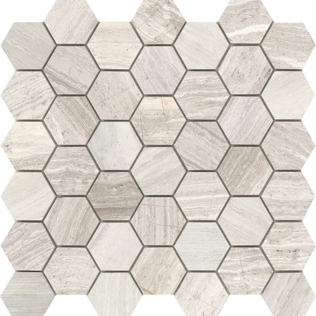 Emser Metro 12" x 12" Honed Marble 2" Hexagon Mix Mosaic