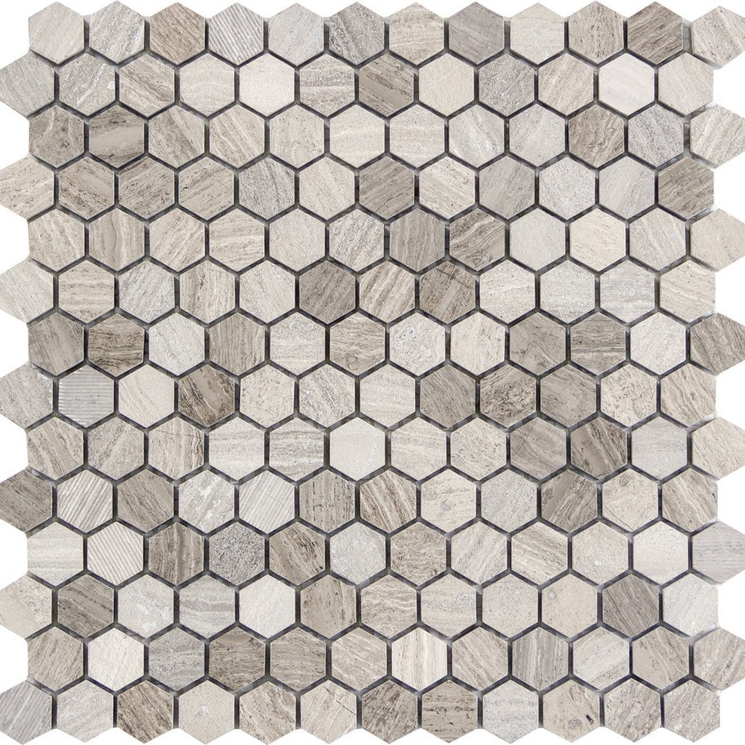 Emser Metro 12" x 12" Honed Marble 1" Hexagon Mix Mosaic