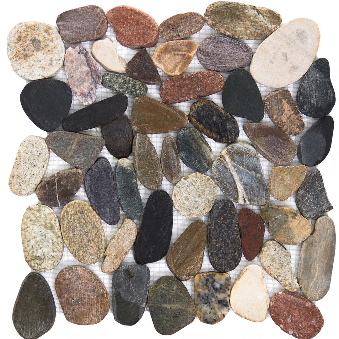 Emser Flat Rivera 12" x 12" Honed Natural Stone Pebbles Mosaic