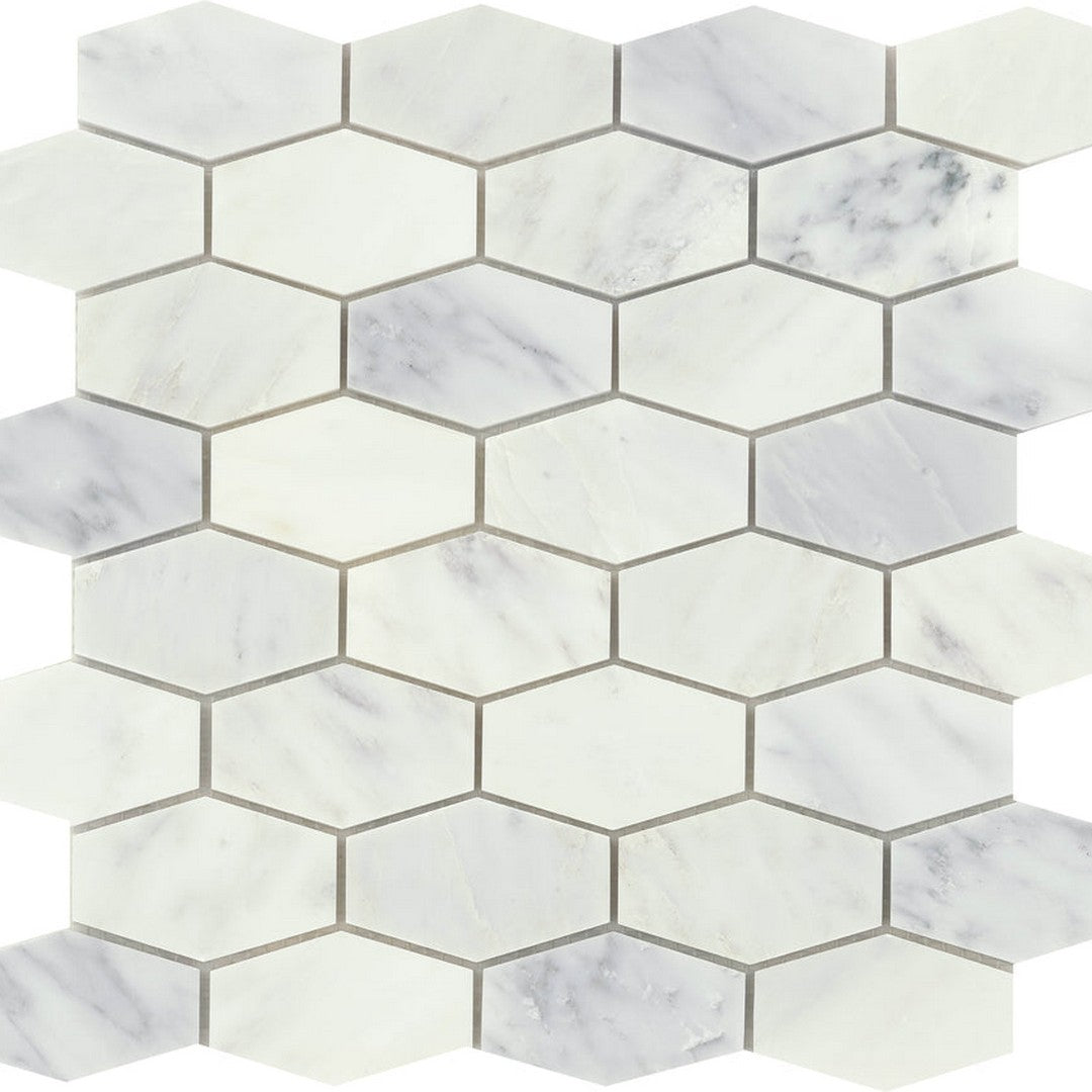Emser Marble Winter Frost 12" x 12" Polished Marble Hexagon Wide Mosaic