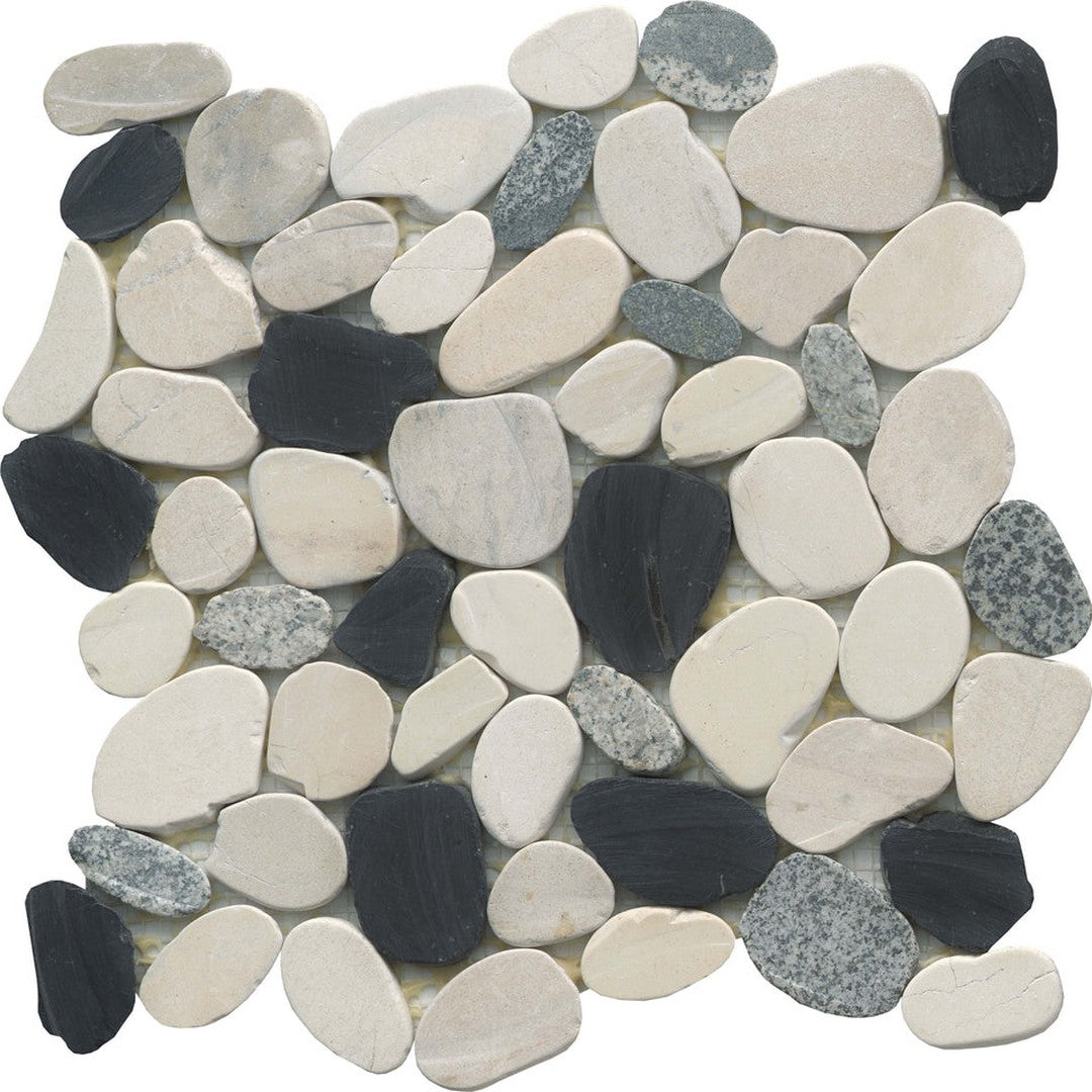 Emser Flat Venetian 12" x 12" Flat Natural Stone Pebbles Blend Mosaic