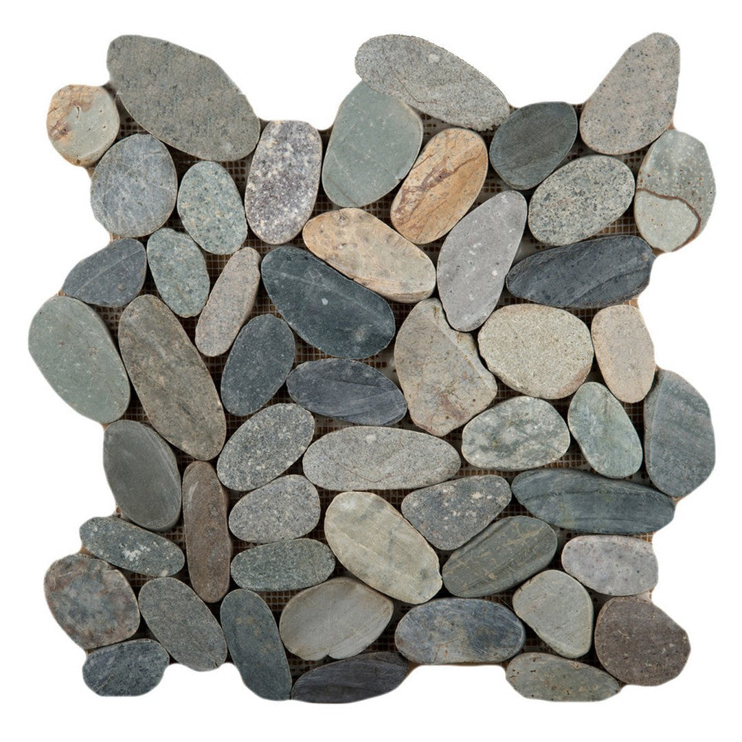 Emser Flat Venetian 12" x 12" Flat Natural Stone Pebbles Mosaic