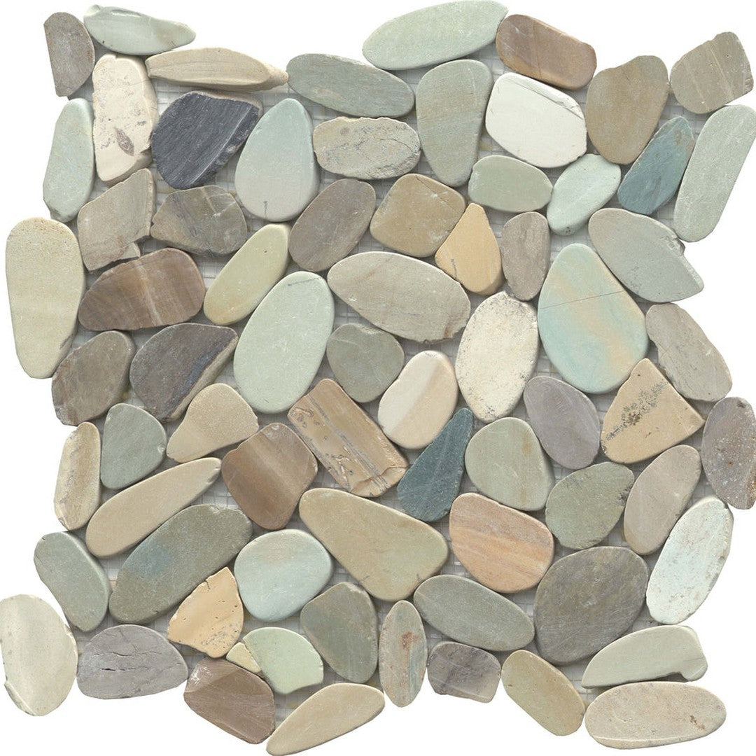 Emser Flat Venetian 12" x 12" Flat Natural Stone Pebbles Blend Mosaic