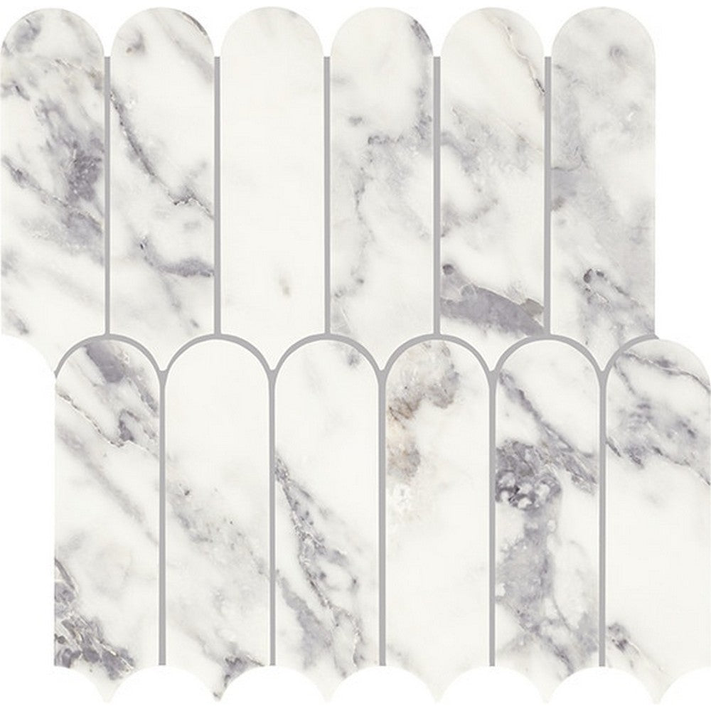 Daltile Eclessia Marble 12" x 13" Polished Natural stone Elongated Fan Mosaic
