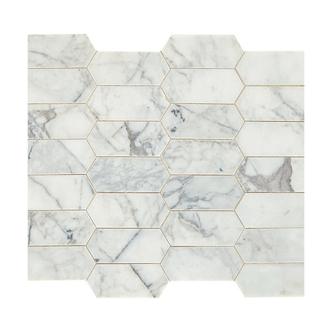 Daltile Natural Stone Marble 12" x 14" Honed 2x4" Elongated Hexagon Mosaic