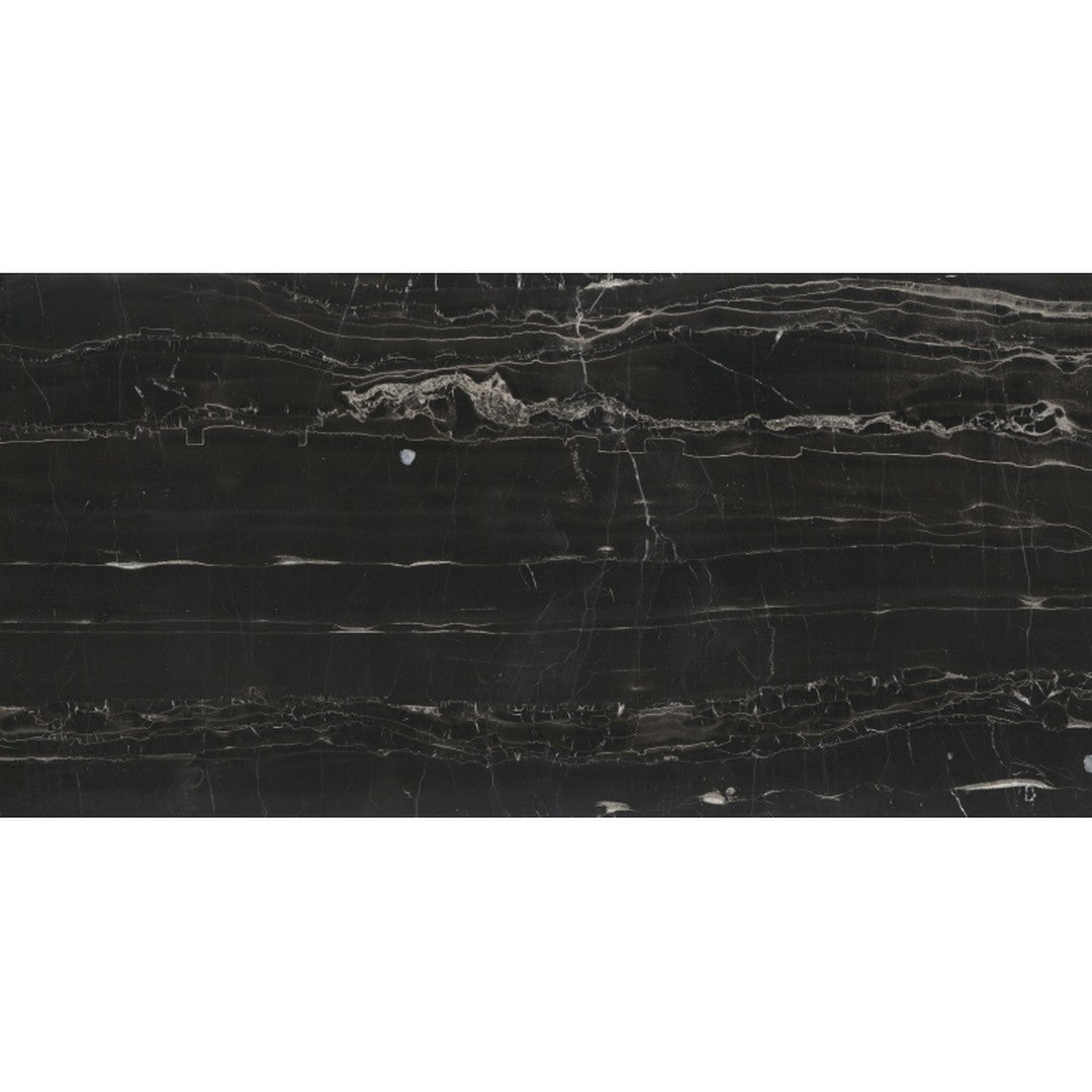 Emser Black Silk 12" x 24" Polished Marble Tile