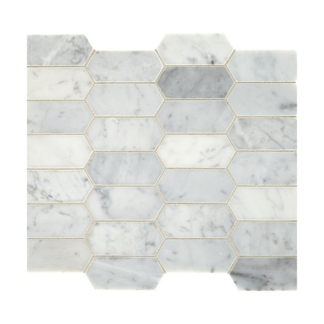 Daltile Natural Stone Marble 11" x 13" Honed 2x4" Elongated Hexagon Mosaic