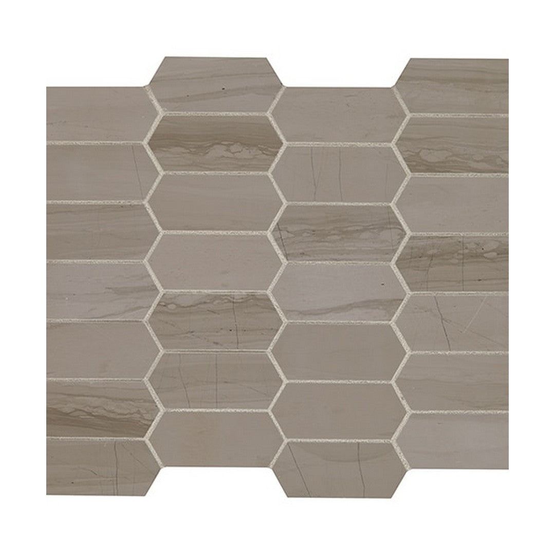 Daltile Natural Stone Marble 11" x 13" Honed 2x4" Elongated Hexagon Mosaic