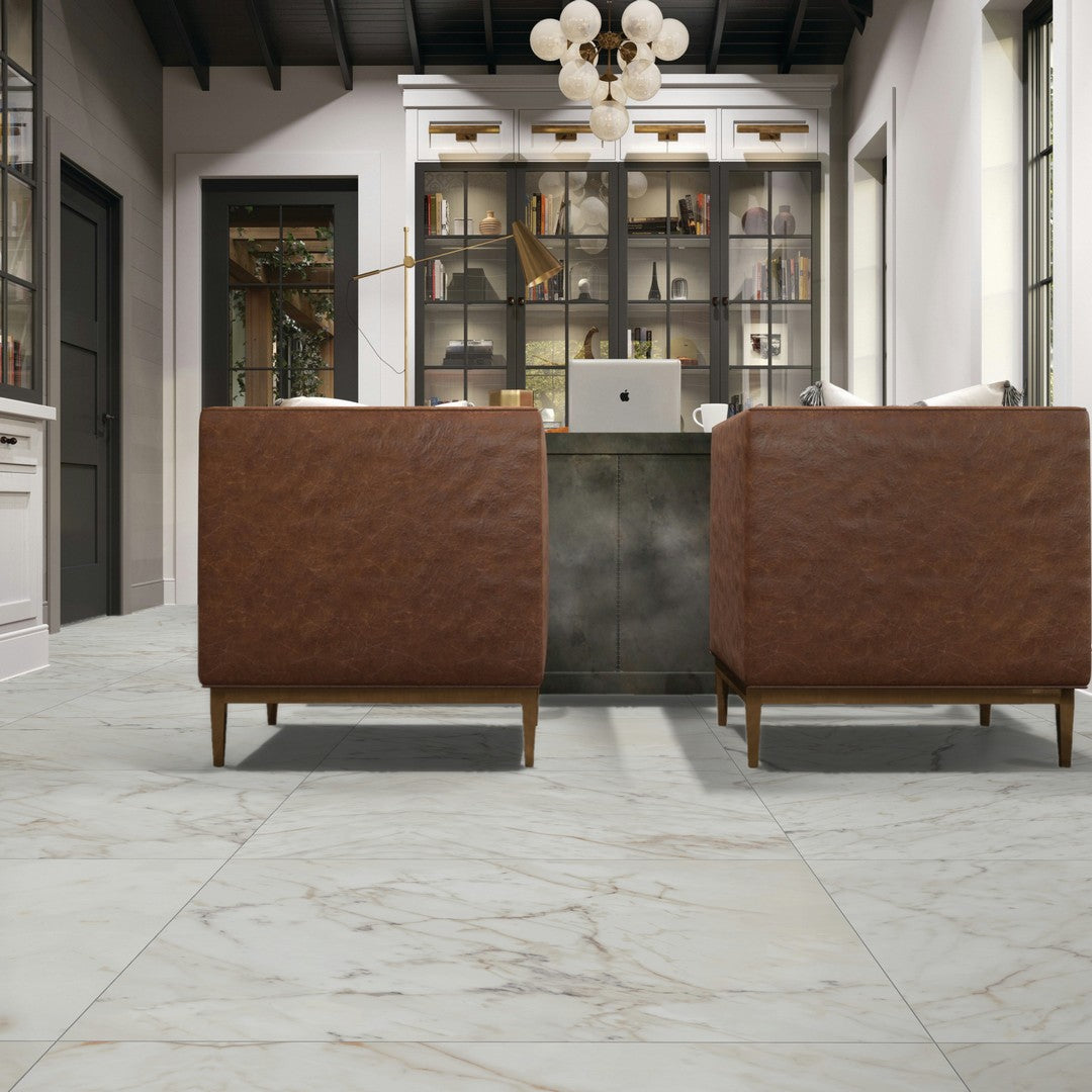 Daltile-Marble-Attache-Lavish-32-x-32-Polished-Rectified-Porcelain-Floor-Tile-Golden-Reverie