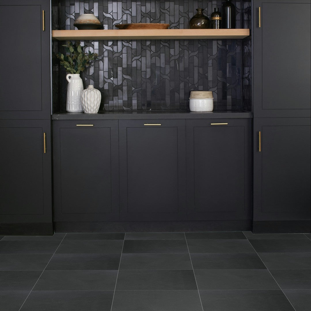 Daltile-Marble-Attache-32-x-32-Rectified-Polished-Porcelain-Floor-Tile-Nero