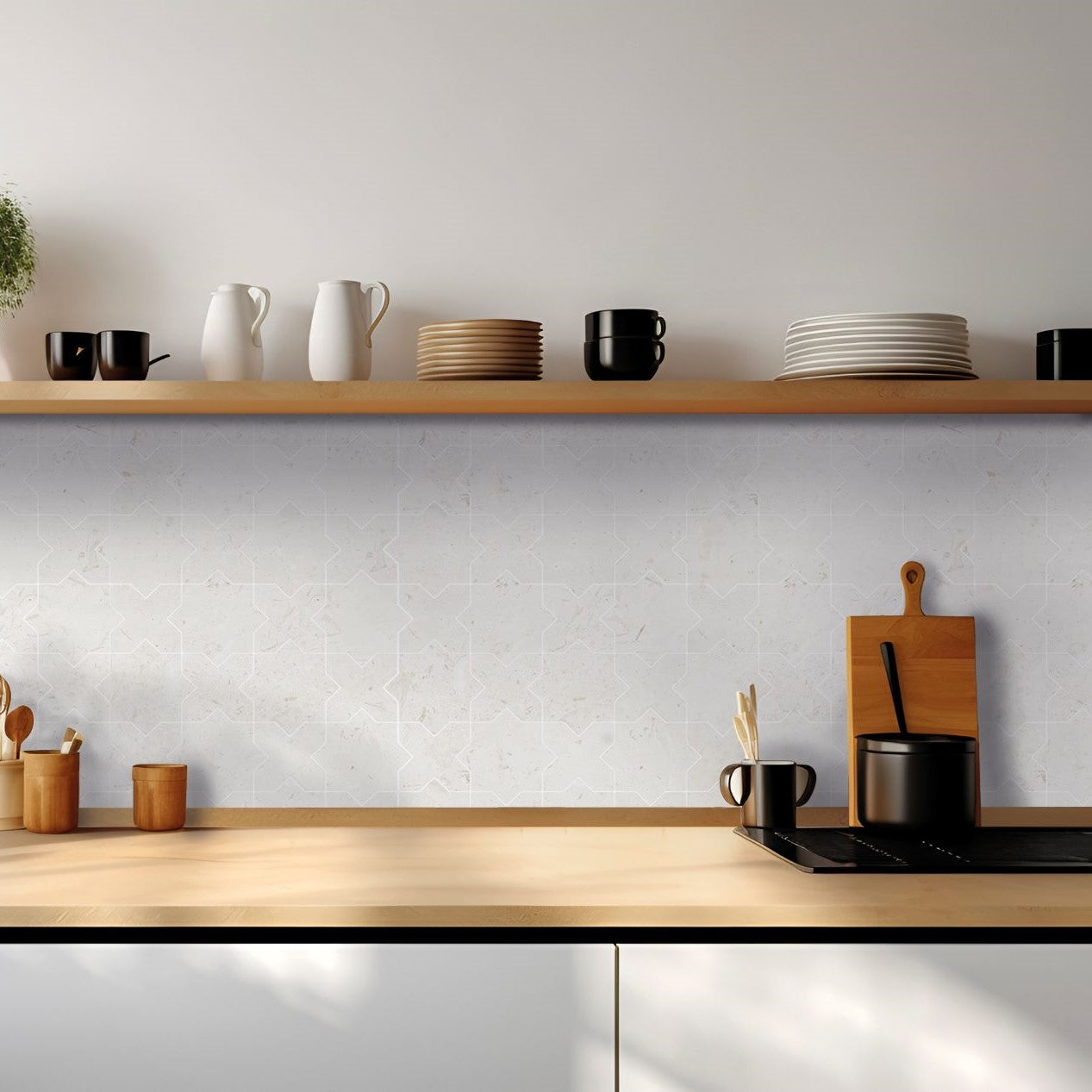 Bati-Orient-White-&-Grey-Marble-Classic-12-x-12-Interlocking-3-Cross-&-Star-Mosaic-Beige