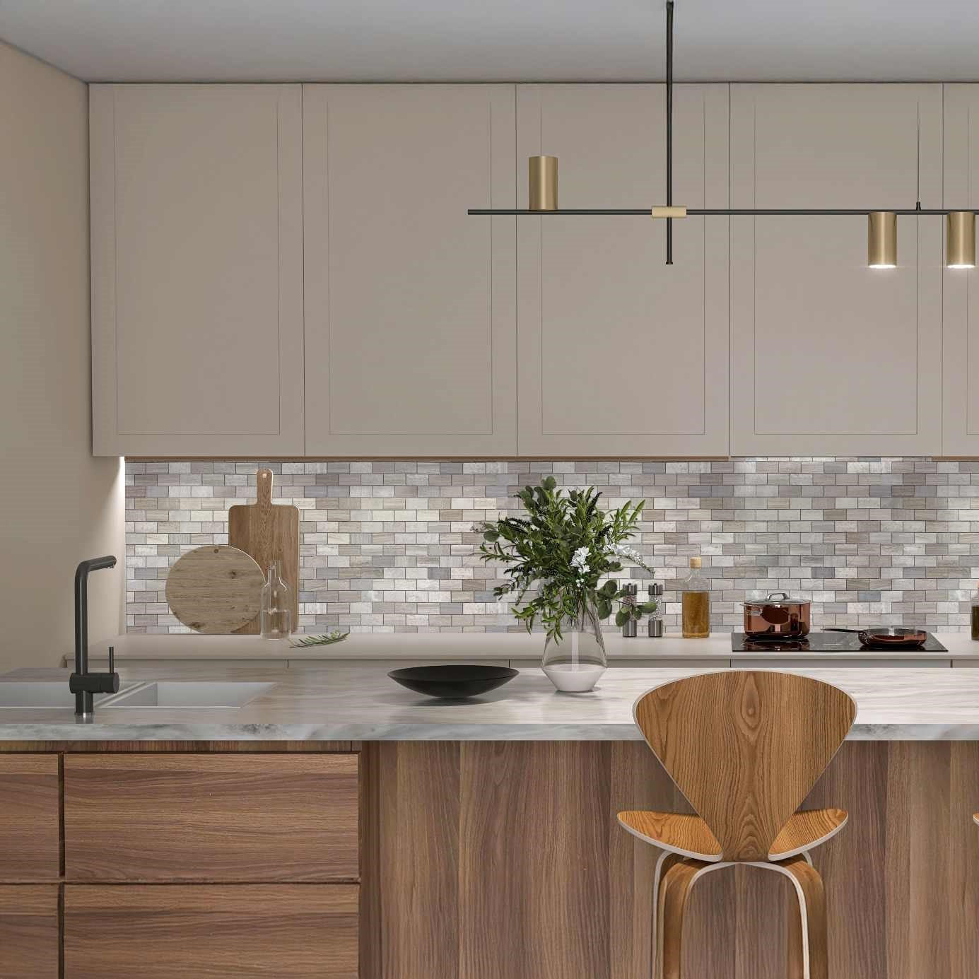 Bati-Orient-White-&-Grey-Marble-Classic-11.7-x-11.7-Interlocking-Multi-Brick-Mosaic-Grey