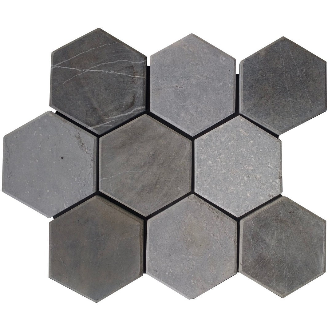 Bati Orient Hexagon 12" x 11" Honed Hexagon Marble Mosaic