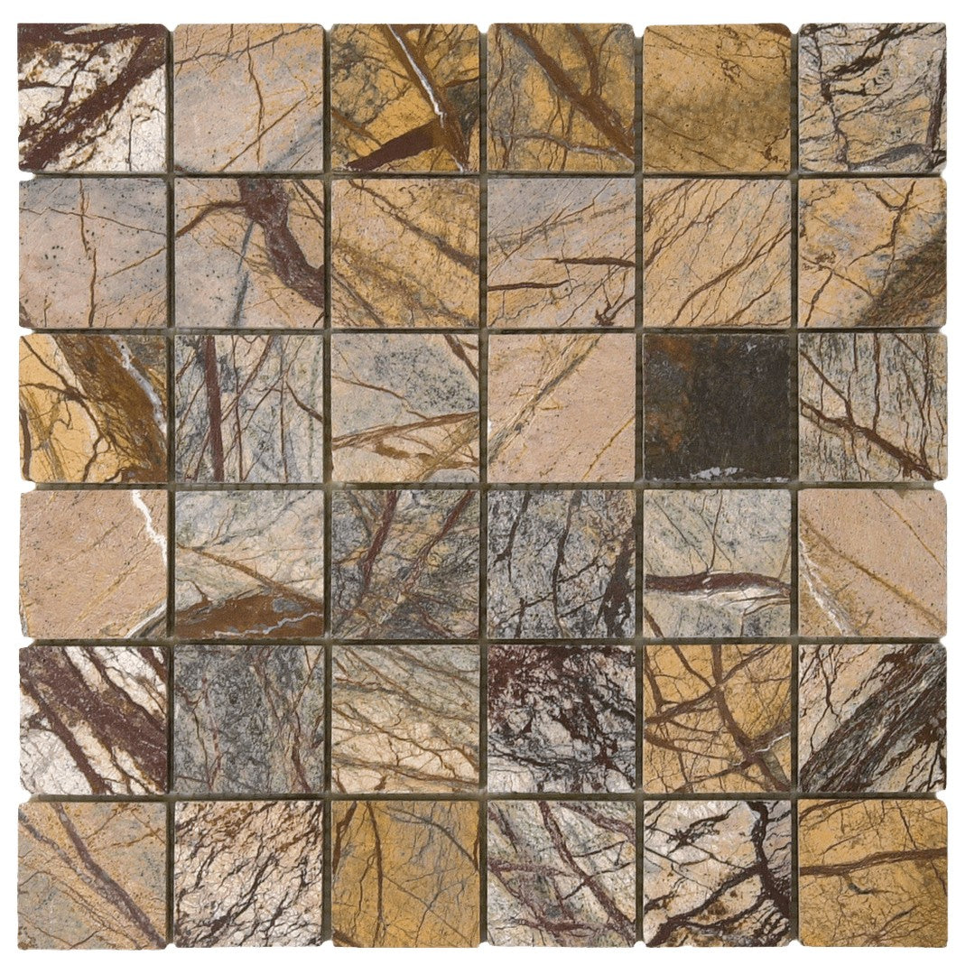Bati Orient White & Grey Marble Classic 12" x 12" Polished Mosaic
