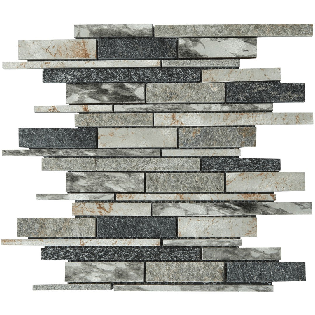 Bati Orient Terrazzo 12" x 12" Baguette Natural Stone Mosaic