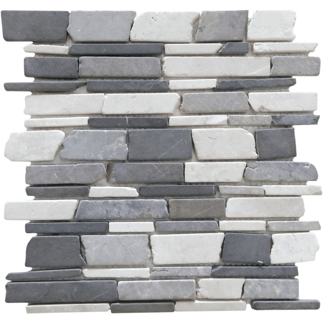 Bati Orient Ancient 12" x 12" Matte Flat Stick Random Marble Mosaic