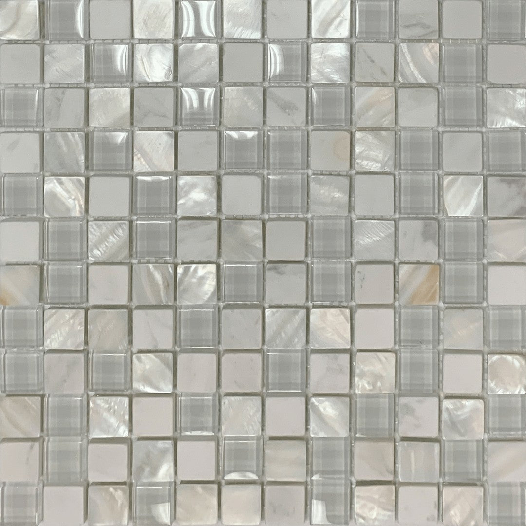 Bati Orient Terrazzo 11.7" x 11.7" Mother Of Pearl, Glass & Marble Mosaic