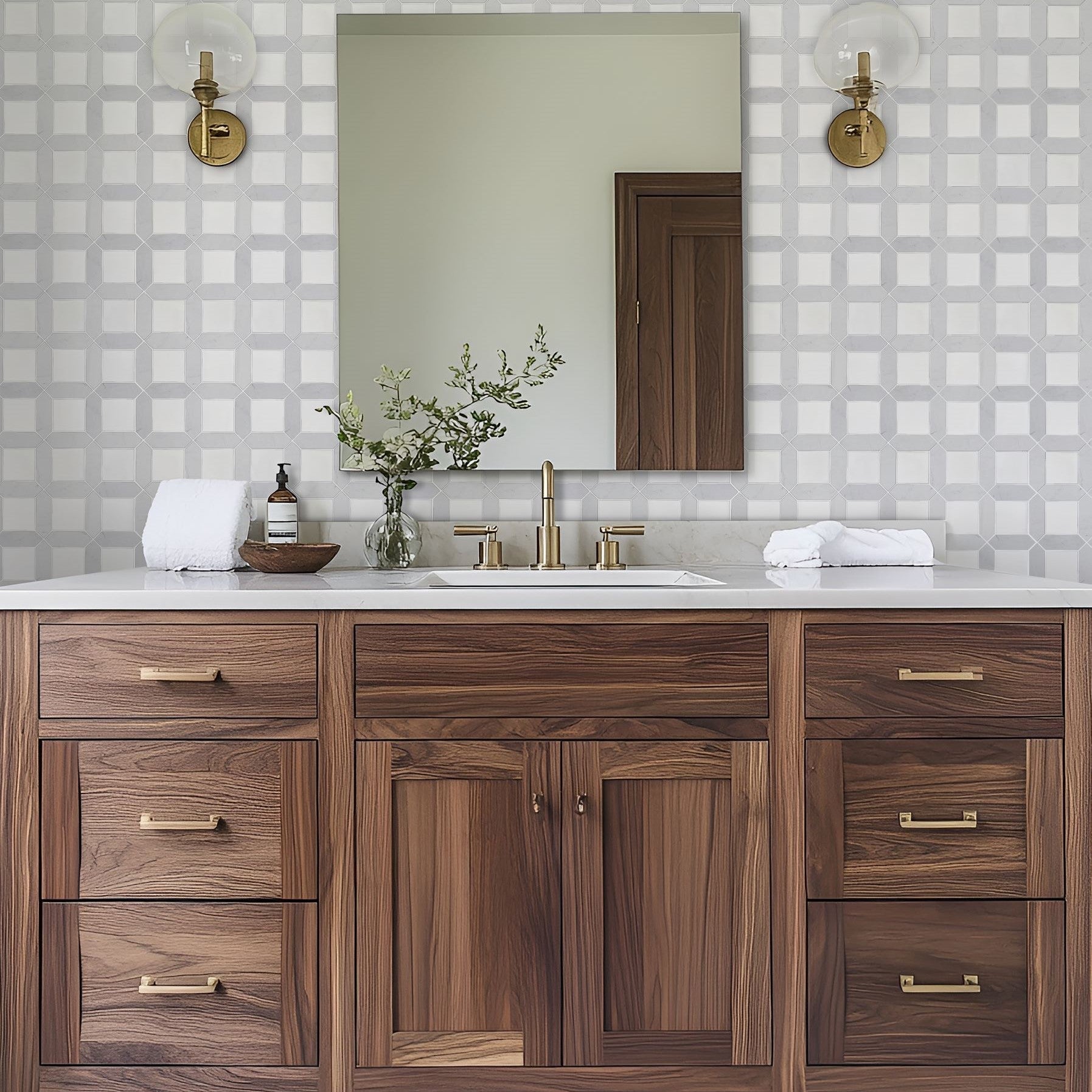 Bati-Orient-Zellige-12-x-12-Picket-&-Square-Mix-Ceramic-&-Marble-Mosaic-White