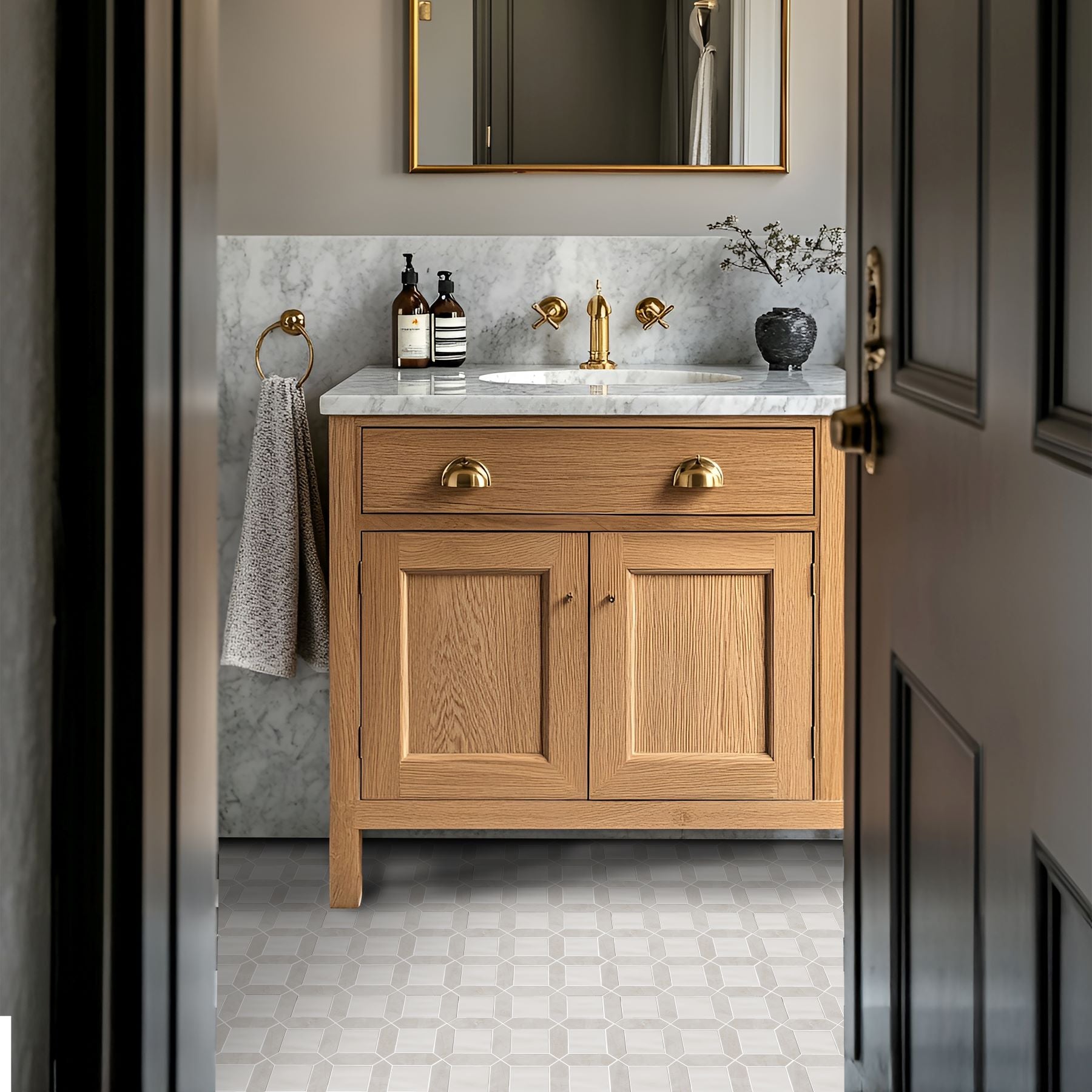 Bati-Orient-Zellige-12-x-12-Picket-&-Square-Mix-Ceramic-&-Marble-Mosaic-Beige-Off-White