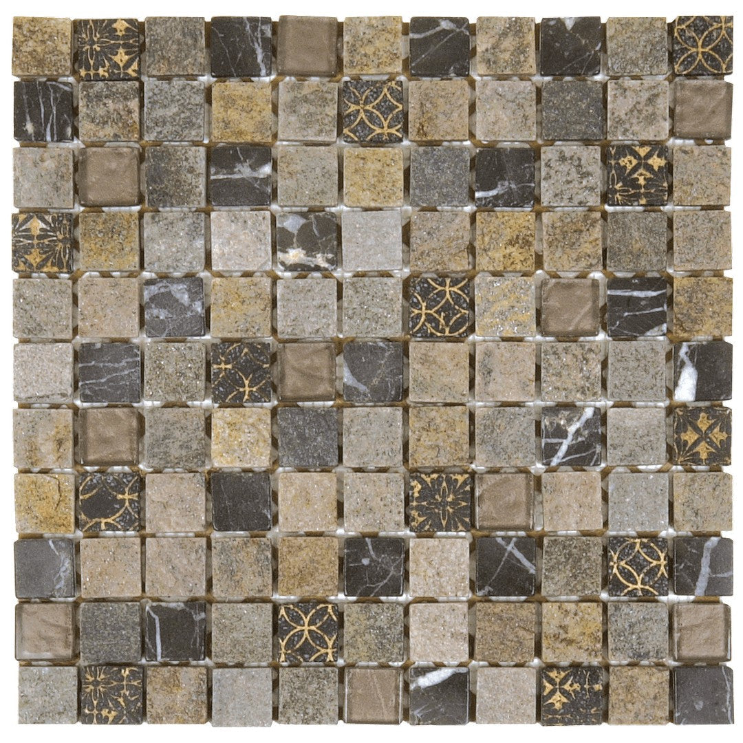 Bati Orient Terrazzo 12" x 12" Décor Glass & Marble 1" Mosaic