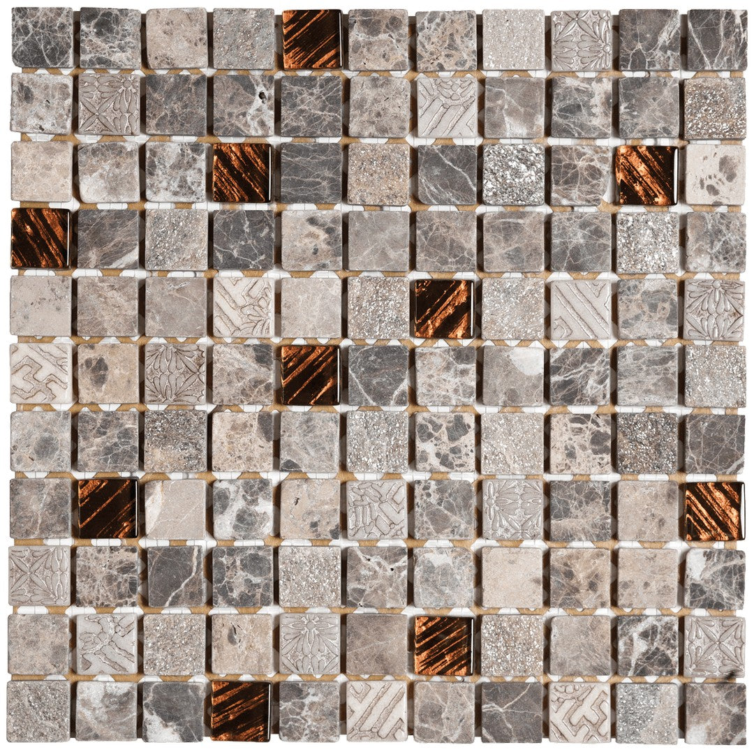 Bati Orient Terrazzo 12" x 12" Décor Glass & Marble 1" Mosaic