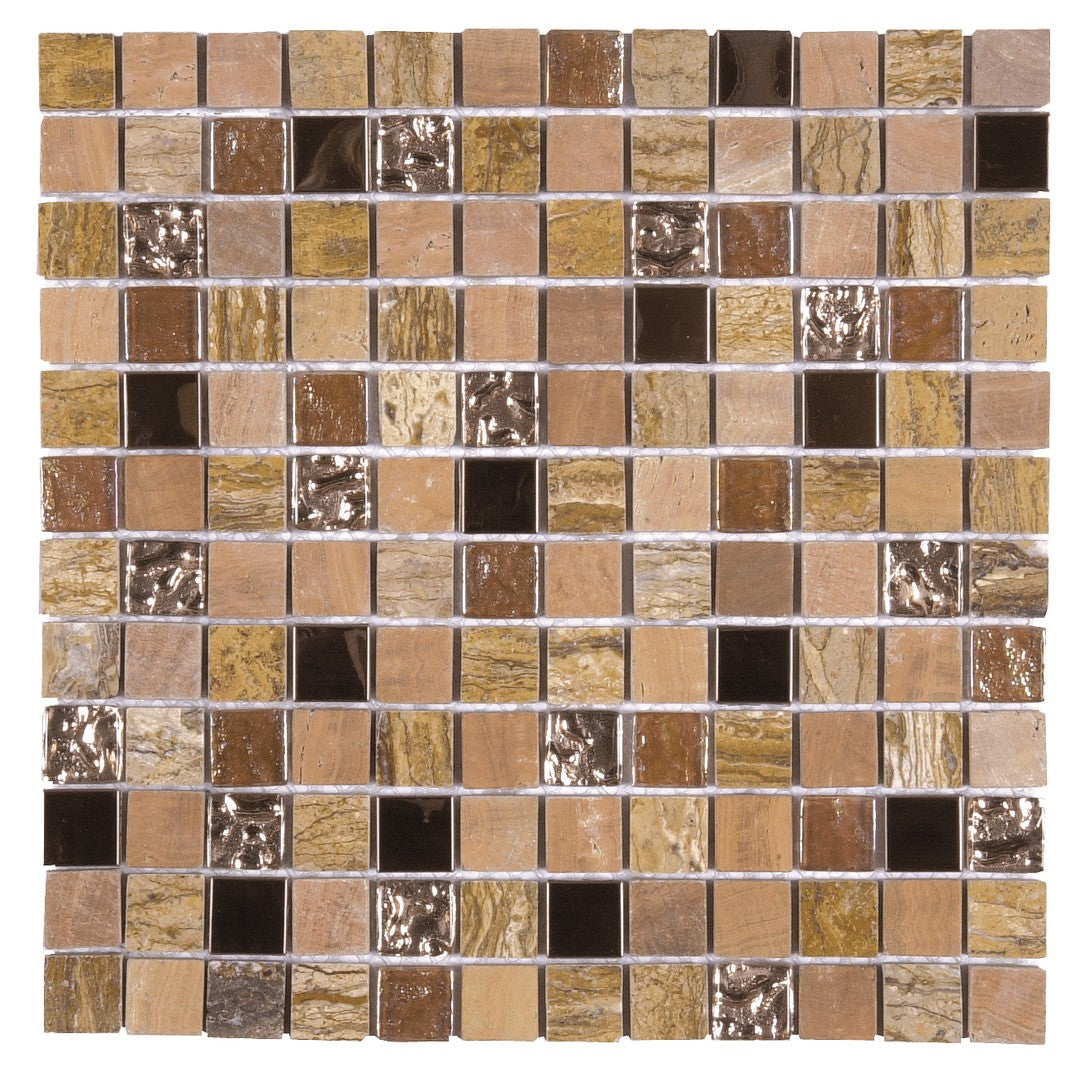 Bati Orient Terrazzo 12" x 12" Polished Glass, Stone & Metal 0.88" Mosaic