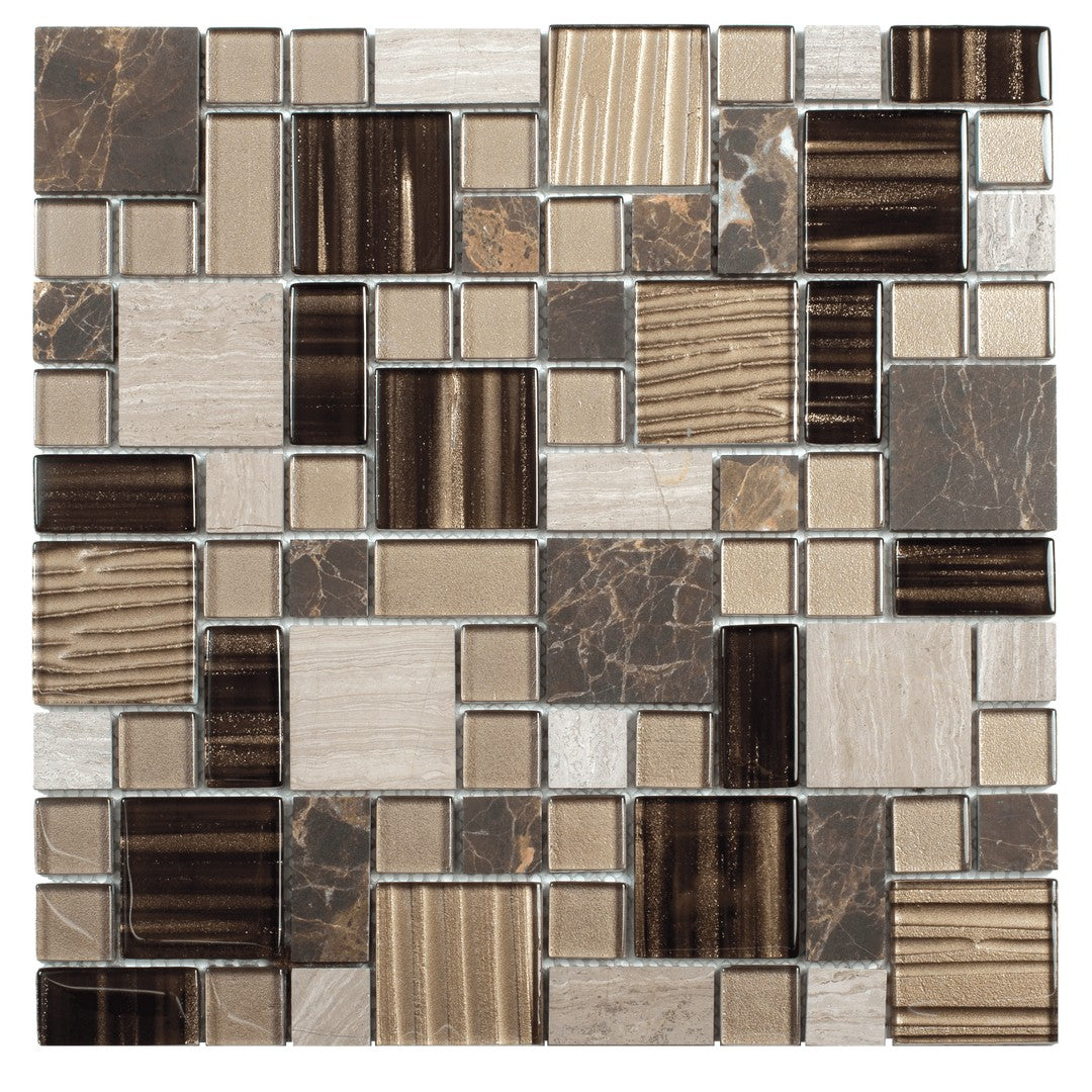 Bati Orient Terrazzo 12" x 12" Mixed Size Glass & Marble Mosaic