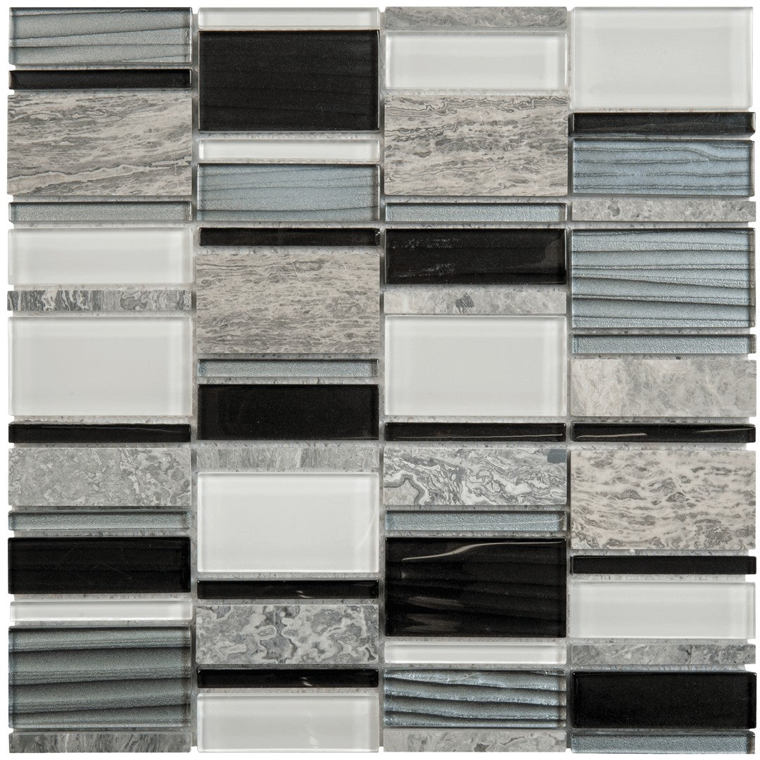Bati Orient Terrazzo 12" x 12" Mixed Rectangle Glass & Marble Mosaic
