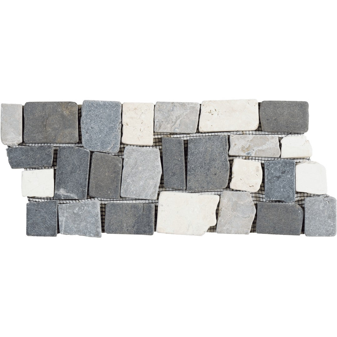 Bati Orient Ancient 5.5" x 12" Matte Cubic Marble Opus Natural Stone Mosaic Border