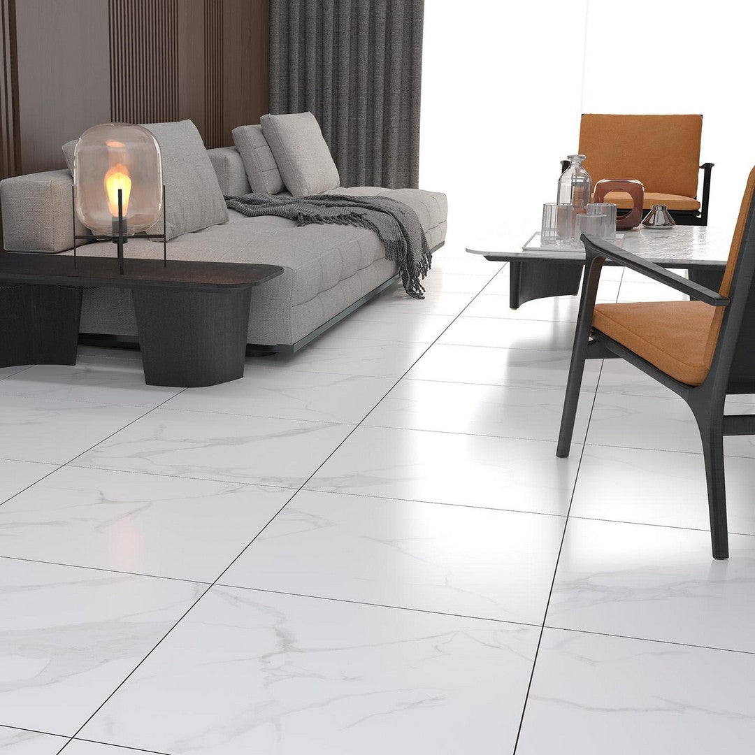 Tesoro-Elegance-24-x-24-Rectified-Polished-Porcelain-Tile-Statuario