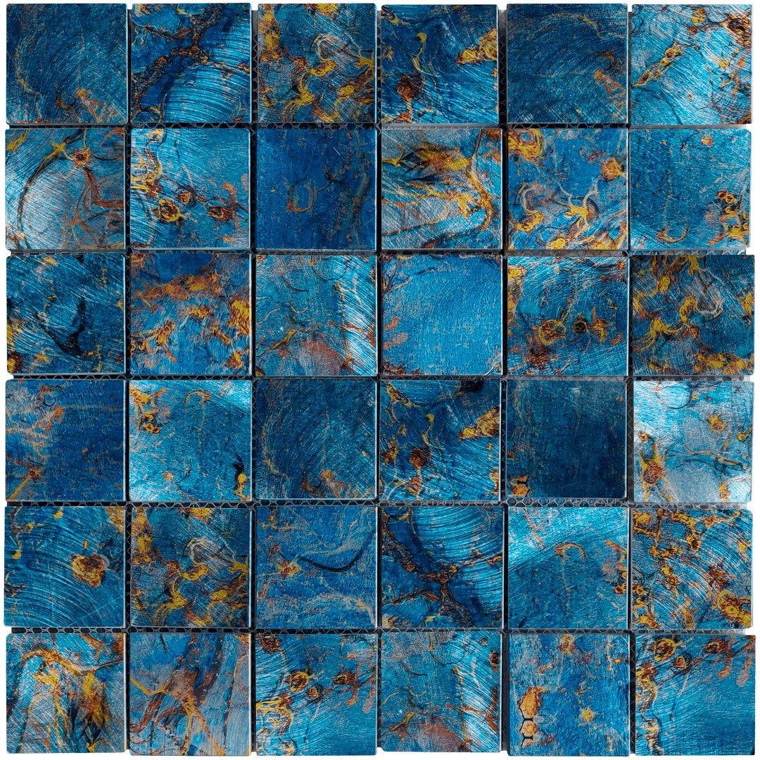 Bati Orient Metal Art 12" x 12" Aluminum 2" Mosaic