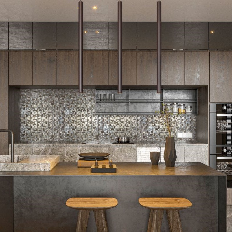 Bati-Orient-Exotic-12-x-14-Semi-Circle-Aluminum-&-Marble-Mosaic-Silver-Brown