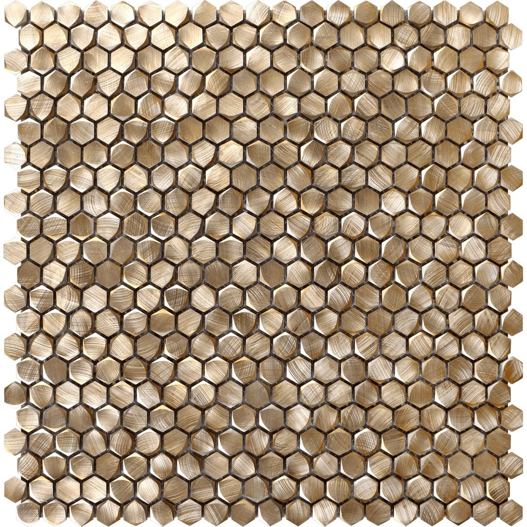 Bati Orient Metal Art 12" x 12" Medium Hexagon Aluminum Mosaic