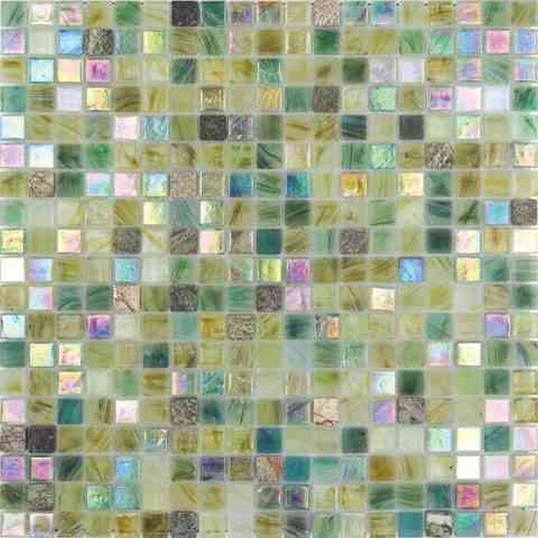 MiR Alma Mix 0.6" Green 11.6" x 11.6" Glass Mosaic