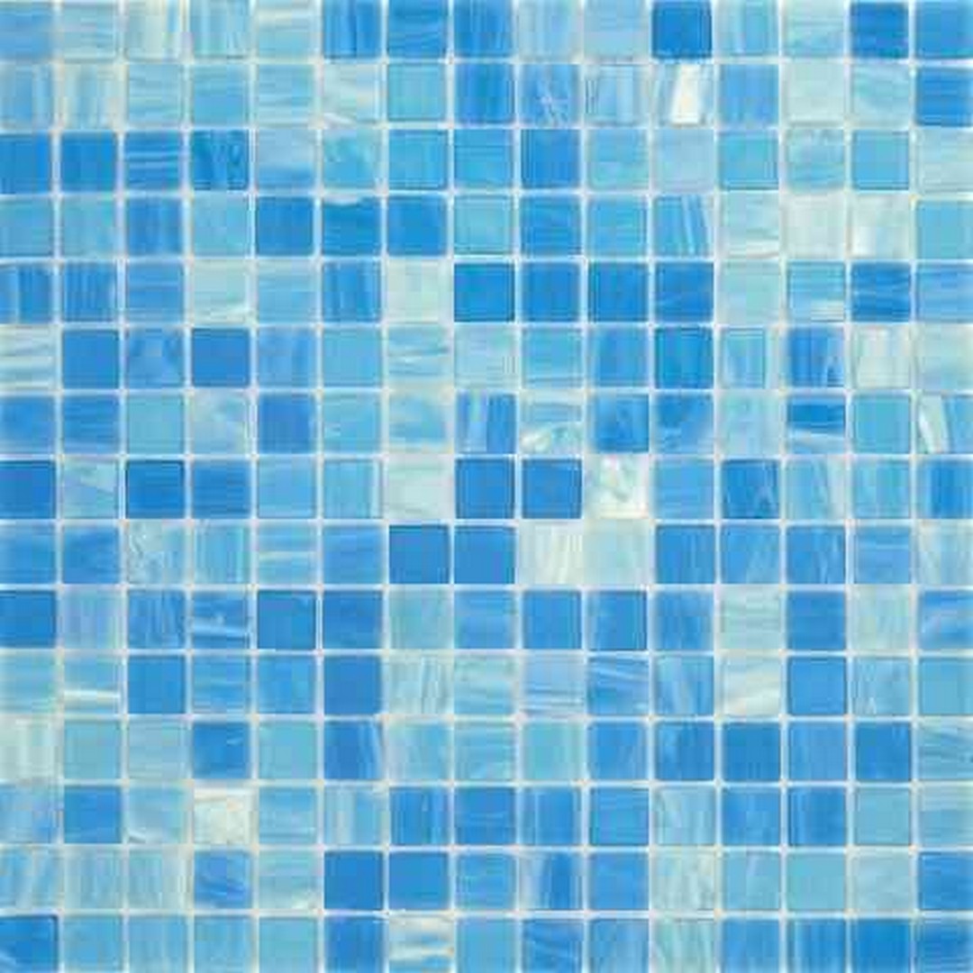 MiR Alma Mix 0.8" Blue 12" x 12" Glass Mosaic