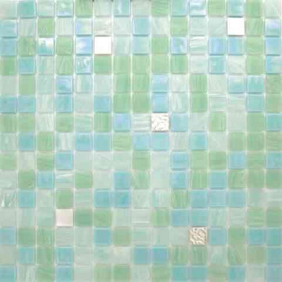 MiR Alma Mix 0.8" Green 12" x 12" Glass Mosaic