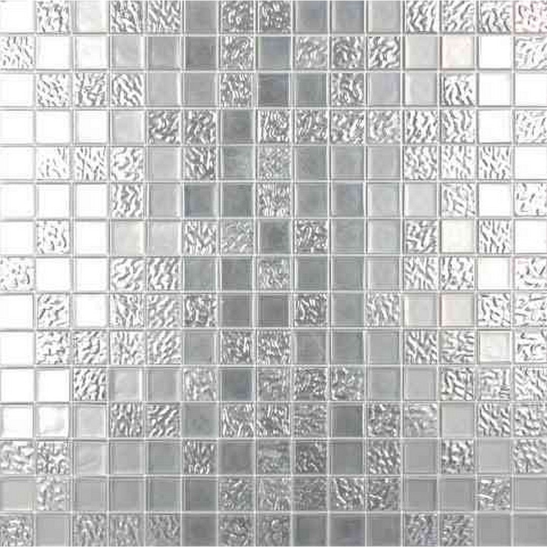 MiR Alma Mix 0.8" Grey 12" x 12" Glass Mosaic