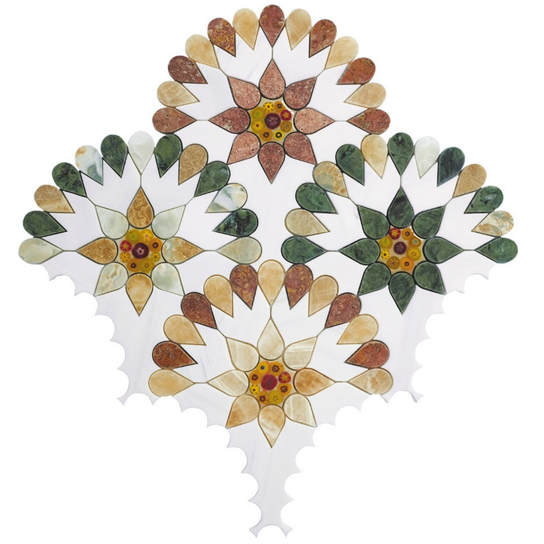 MiR Majesty 14.6" x 14.6" Natural Stone Decorative Mosaic Polished