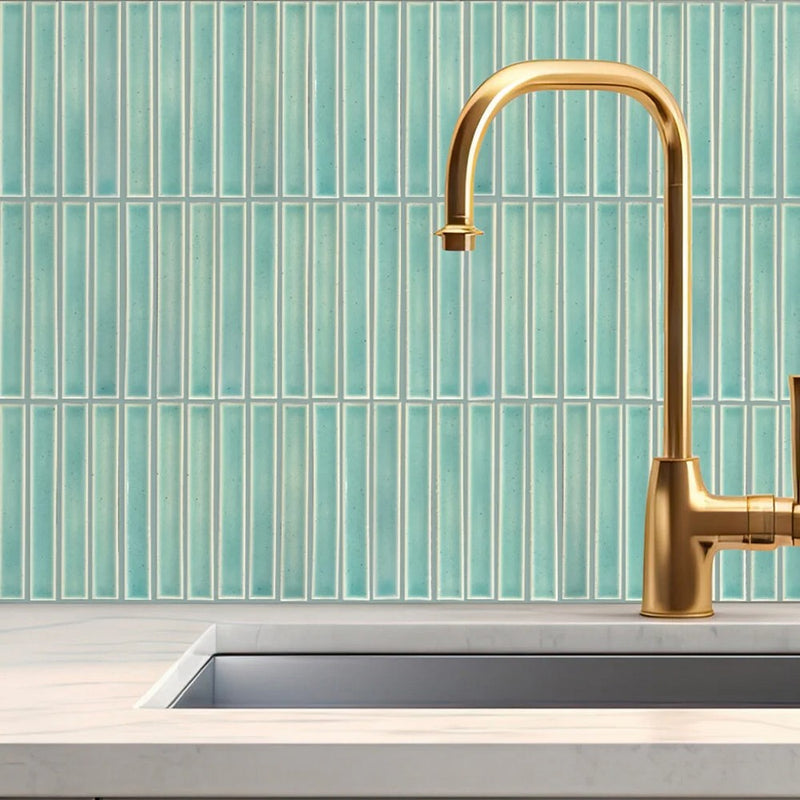 Lungarno-Midmod-11.65-x-11.77-Pressed-Glossy-Porcelain-1x6-Bars-Mosaic-Celeste