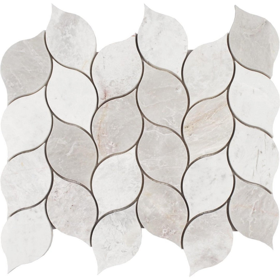 Tesoro Iceberg 12.5" x 11.75" Polished Leaf Natural Stone Mosaic
