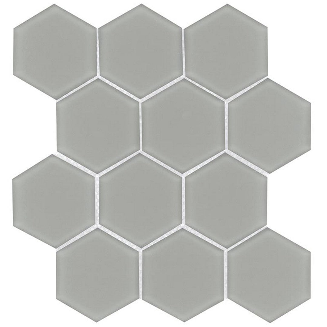 Maniscalco Simpson Desert 9" x 11" Matte Glass 3" Hexagon Mosaic