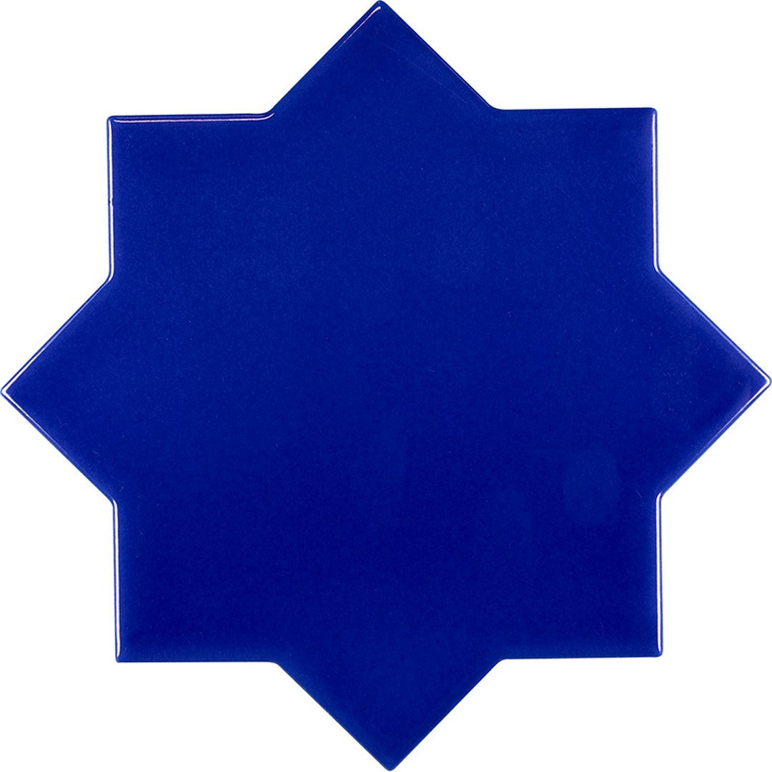 MiR Moorish 5" x 5" Glossy Ceramic Star Tile